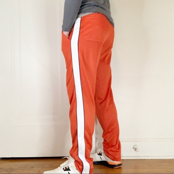 AMI Paris Taped Logo Track Pant Orange Men’s Size Small Straight leg - Picture 2 of 11